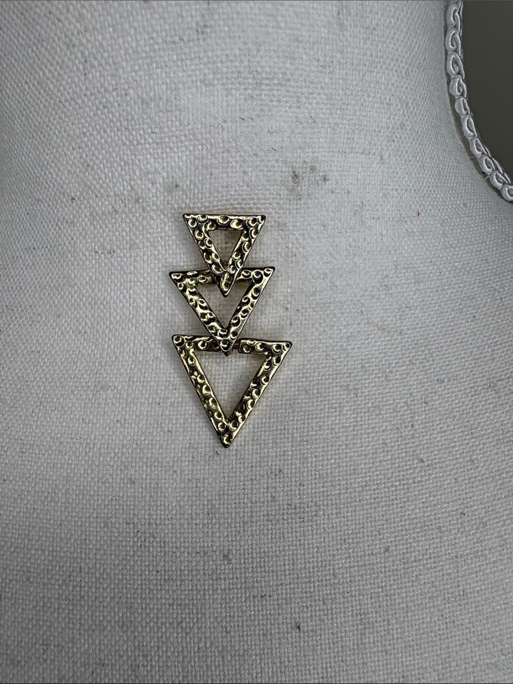 Gold Tone Triple Triangle Drop Earring - Women Jewelry